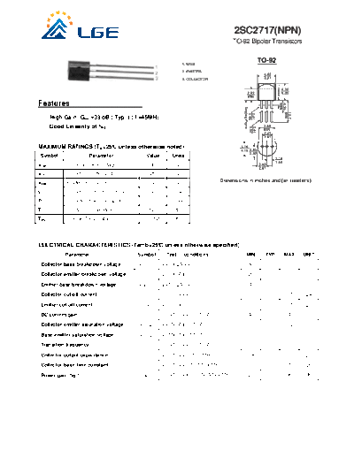 LGE 2sc2717  . Electronic Components Datasheets Active components Transistors LGE 2sc2717.pdf
