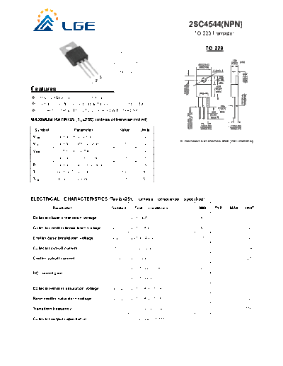 LGE 2sc4544  . Electronic Components Datasheets Active components Transistors LGE 2sc4544.pdf