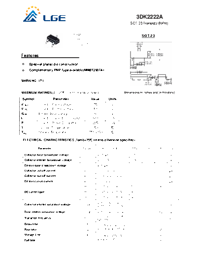 LGE 3dk2222a sot-23  . Electronic Components Datasheets Active components Transistors LGE 3dk2222a_sot-23.pdf
