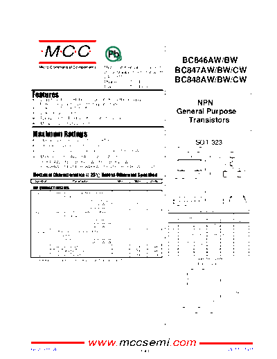 MCC bc846aw-bw bc847aw-bw-cw bc848aw-bw-cw sot-323  . Electronic Components Datasheets Active components Transistors MCC bc846aw-bw_bc847aw-bw-cw_bc848aw-bw-cw_sot-323.pdf
