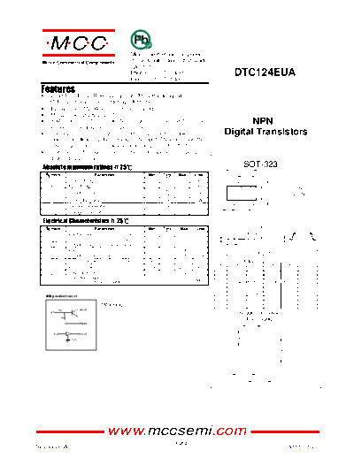 MCC dtc124eua sot-323  . Electronic Components Datasheets Active components Transistors MCC dtc124eua_sot-323.pdf