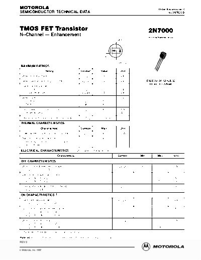 Motorola 2n7000r3  . Electronic Components Datasheets Active components Transistors Motorola 2n7000r3.pdf