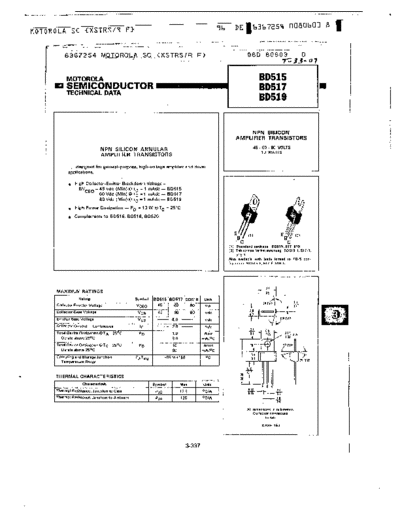 Motorola bd515 bd517 bd519  . Electronic Components Datasheets Active components Transistors Motorola bd515_bd517_bd519.pdf