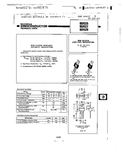 Motorola bd525 bd527 bd529  . Electronic Components Datasheets Active components Transistors Motorola bd525_bd527_bd529.pdf