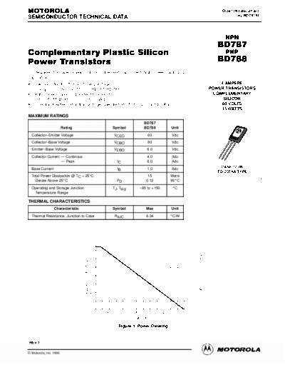 Motorola bd787 bd788  . Electronic Components Datasheets Active components Transistors Motorola bd787_bd788.pdf