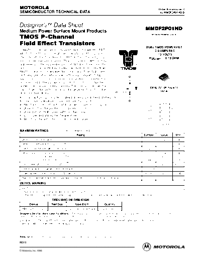 Motorola mmdf2p01hd  . Electronic Components Datasheets Active components Transistors Motorola mmdf2p01hd.pdf