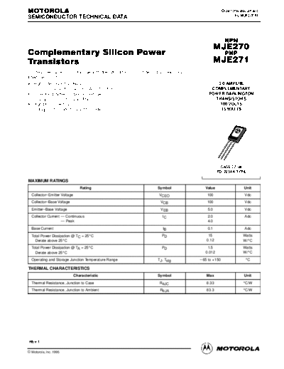 Motorola mje270re  . Electronic Components Datasheets Active components Transistors Motorola mje270re.pdf