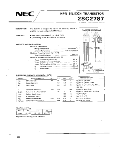 NEC 2sc2787  . Electronic Components Datasheets Active components Transistors NEC 2sc2787.pdf