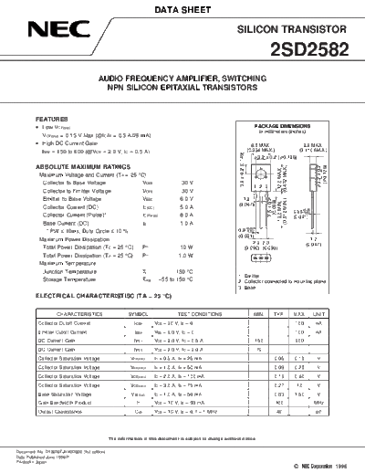 . Electronic Components Datasheets 2sd2582  . Electronic Components Datasheets Active components Transistors NEC 2sd2582.pdf