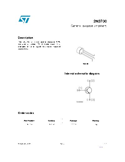 ST 2n3700  . Electronic Components Datasheets Active components Transistors ST 2n3700.pdf