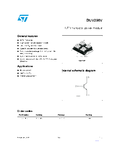 ST buv298v  . Electronic Components Datasheets Active components Transistors ST buv298v.pdf