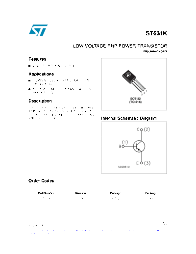 ST st631k  . Electronic Components Datasheets Active components Transistors ST st631k.pdf