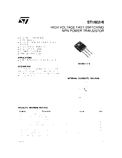 ST 1802  . Electronic Components Datasheets Active components Transistors ST st1802.pdf