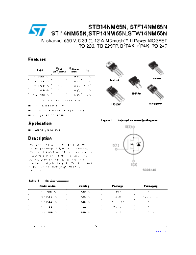 ST b14nm65n  f14nm65n  i14nm65n  p14nm65n  w14nm65n  . Electronic Components Datasheets Active components Transistors ST stb14nm65n_stf14nm65n_sti14nm65n_stp14nm65n_stw14nm65n.pdf