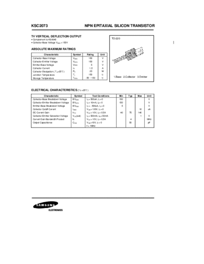 Samsung ksc2073  . Electronic Components Datasheets Active components Transistors Samsung ksc2073.pdf