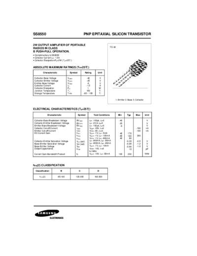 Samsung ss8550  . Electronic Components Datasheets Active components Transistors Samsung ss8550.pdf