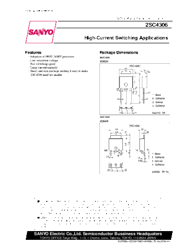 Sanyo 2sc4306  . Electronic Components Datasheets Active components Transistors Sanyo 2sc4306.pdf