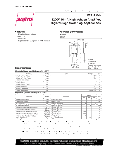 Sanyo 2sc4256  . Electronic Components Datasheets Active components Transistors Sanyo 2sc4256.pdf