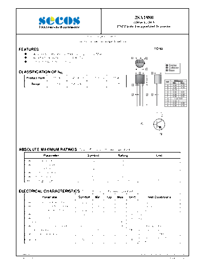 Secos 2sa1980  . Electronic Components Datasheets Active components Transistors Secos 2sa1980.pdf