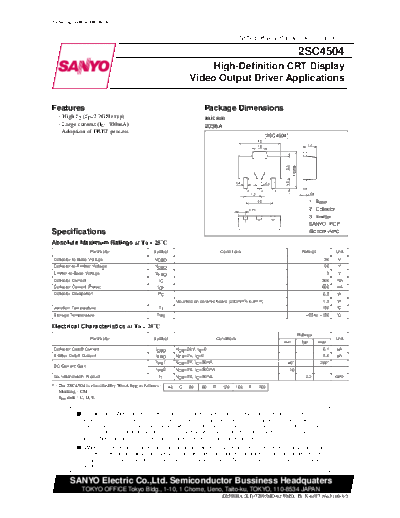 Sanyo 2sc4504  . Electronic Components Datasheets Active components Transistors Sanyo 2sc4504.pdf