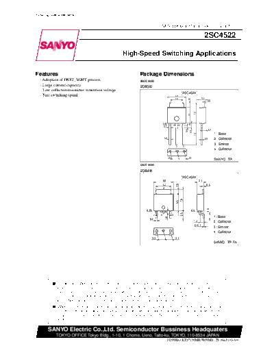 Sanyo 2sc4522  . Electronic Components Datasheets Active components Transistors Sanyo 2sc4522.pdf