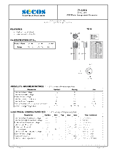 Secos 2sa844  . Electronic Components Datasheets Active components Transistors Secos 2sa844.pdf