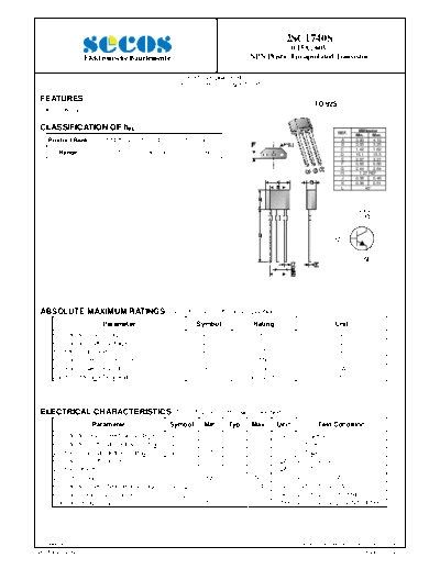 Secos 2sc1740s  . Electronic Components Datasheets Active components Transistors Secos 2sc1740s.pdf