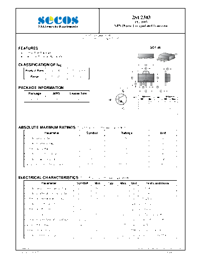 Secos 2sc2383  . Electronic Components Datasheets Active components Transistors Secos 2sc2383.pdf