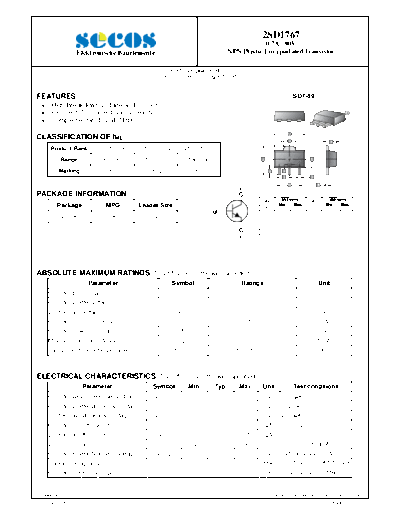 Secos 2sd1767  . Electronic Components Datasheets Active components Transistors Secos 2sd1767.pdf