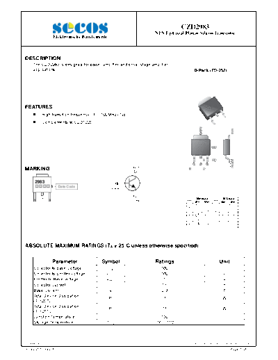 Secos czd2983  . Electronic Components Datasheets Active components Transistors Secos czd2983.pdf