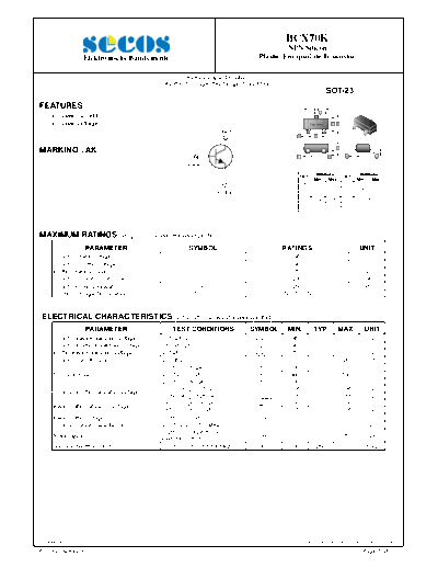 Secos bcx70k  . Electronic Components Datasheets Active components Transistors Secos bcx70k.pdf