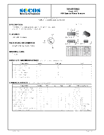 Secos mmbth10  . Electronic Components Datasheets Active components Transistors Secos mmbth10.pdf