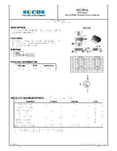 Secos pzt559a  . Electronic Components Datasheets Active components Transistors Secos pzt559a.pdf