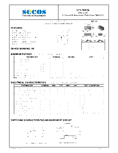 Secos s2n7002k  . Electronic Components Datasheets Active components Transistors Secos s2n7002k.pdf