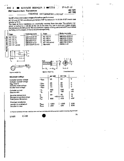 Siemens ac121 ac152  . Electronic Components Datasheets Active components Transistors Siemens ac121_ac152.pdf