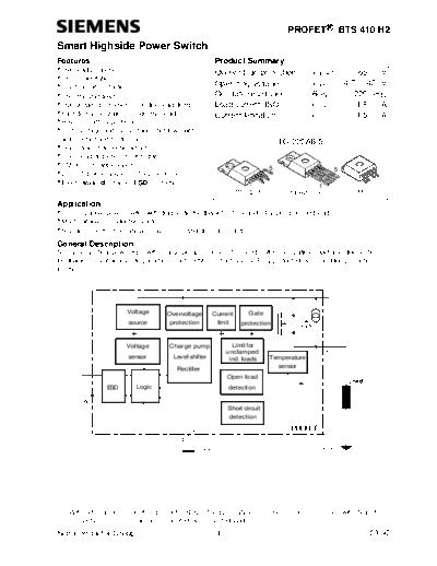 Siemens bts410h2  . Electronic Components Datasheets Active components Transistors Siemens bts410h2.pdf