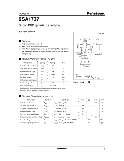 Panasonic 2sa1737 e  . Electronic Components Datasheets Active components Transistors Panasonic 2sa1737_e.pdf