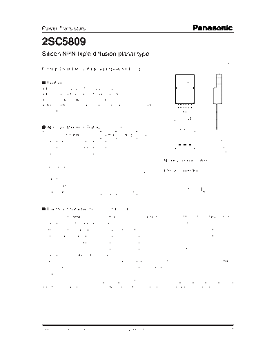 Panasonic 2sc5809  . Electronic Components Datasheets Active components Transistors Panasonic 2sc5809.pdf