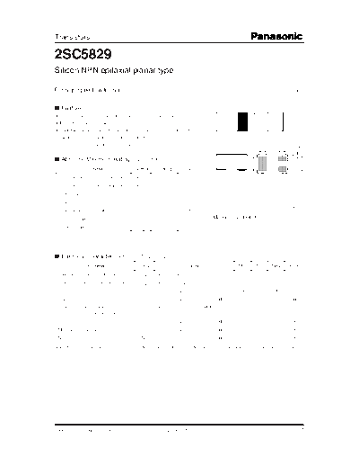 Panasonic 2sc5829  . Electronic Components Datasheets Active components Transistors Panasonic 2sc5829.pdf