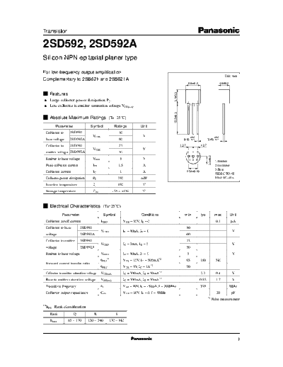 Panasonic 2sd592 e  . Electronic Components Datasheets Active components Transistors Panasonic 2sd592_e.pdf