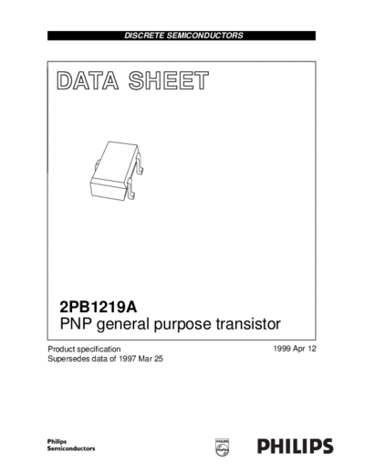 Philips 2pb1219a 3  . Electronic Components Datasheets Active components Transistors Philips 2pb1219a_3.pdf