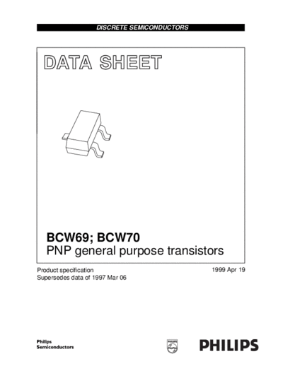 Philips bcw69 bcw70  . Electronic Components Datasheets Active components Transistors Philips bcw69_bcw70.pdf