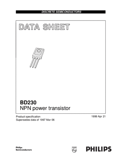 Philips bd230  . Electronic Components Datasheets Active components Transistors Philips bd230.pdf