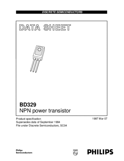 Philips bd329  . Electronic Components Datasheets Active components Transistors Philips bd329.pdf