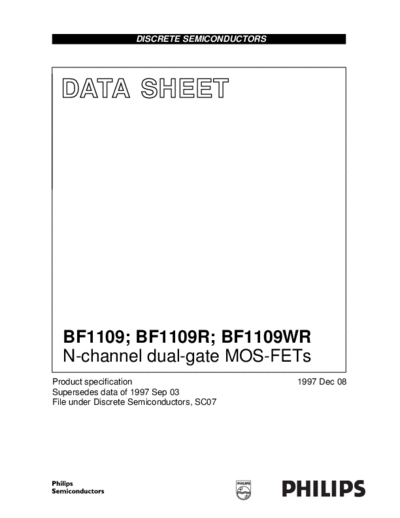 Philips bf1109 bf1109r bf1109wr 2  . Electronic Components Datasheets Active components Transistors Philips bf1109_bf1109r_bf1109wr_2.pdf