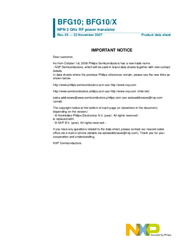 Philips bfg10x n  . Electronic Components Datasheets Active components Transistors Philips bfg10x_n.pdf