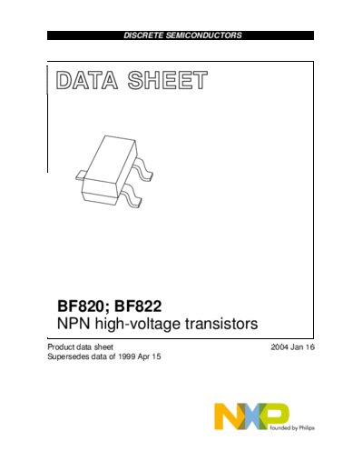 Philips bf820 bf822  . Electronic Components Datasheets Active components Transistors Philips bf820_bf822.pdf