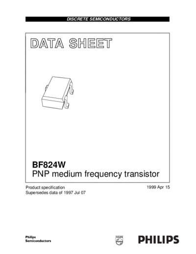 Philips bf824w  . Electronic Components Datasheets Active components Transistors Philips bf824w.pdf