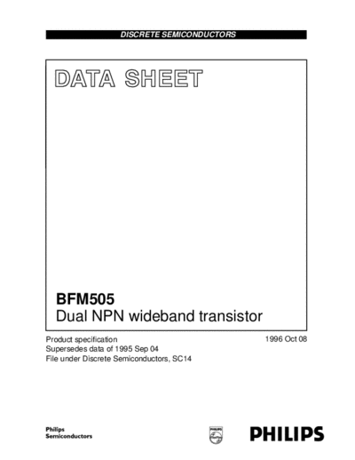 Philips bfm505 2  . Electronic Components Datasheets Active components Transistors Philips bfm505_2.pdf