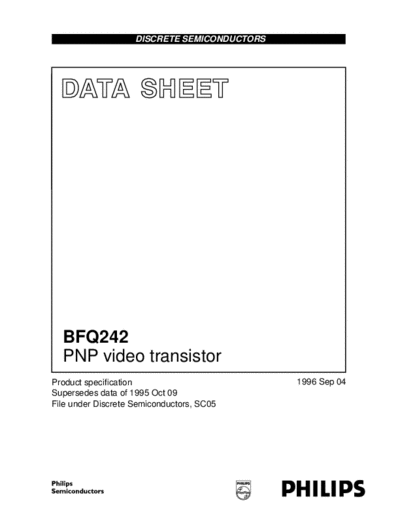 Philips bfq242 2  . Electronic Components Datasheets Active components Transistors Philips bfq242_2.pdf